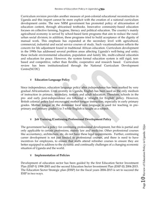 Review of education policy in uganda (revised) | PDF