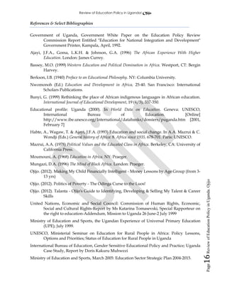 Review of education policy in uganda (revised) | PDF