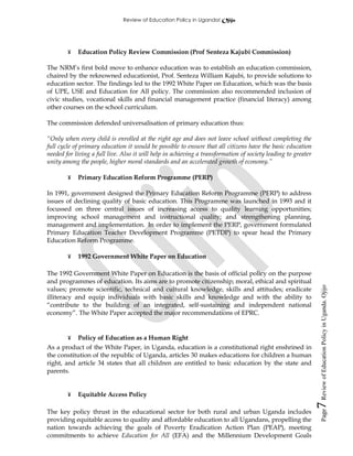 Review of education policy in uganda (revised) | PDF