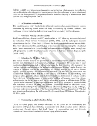 Review of education policy in uganda (revised) | PDF