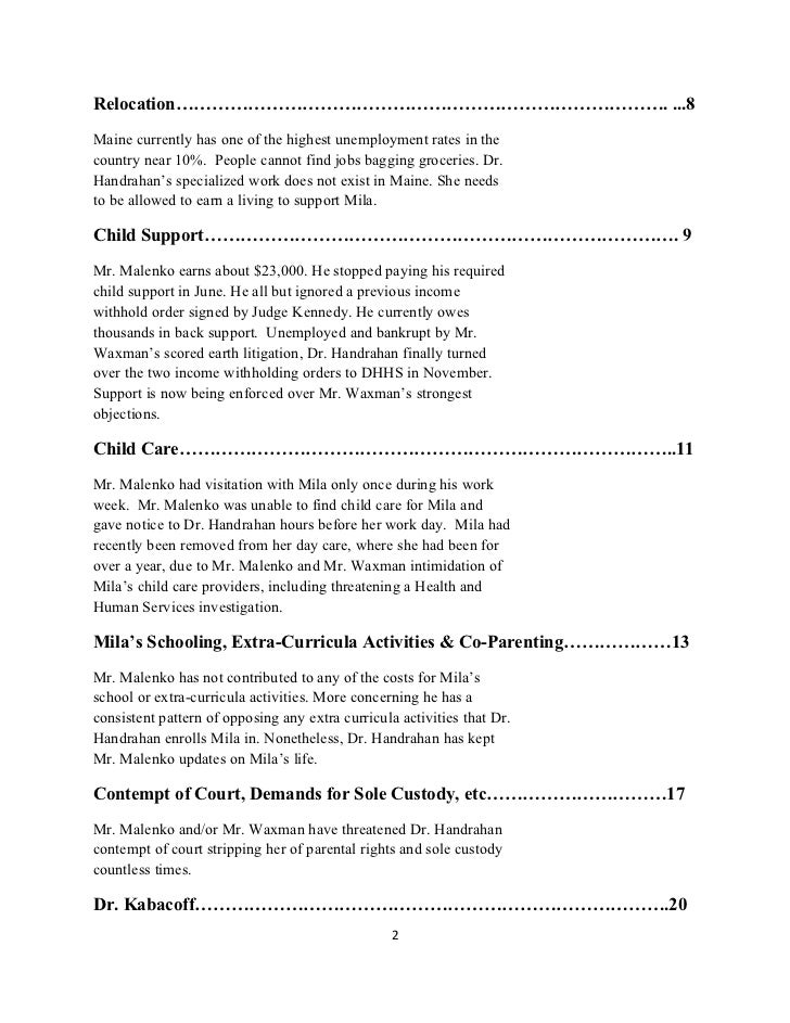 custody agreement letters