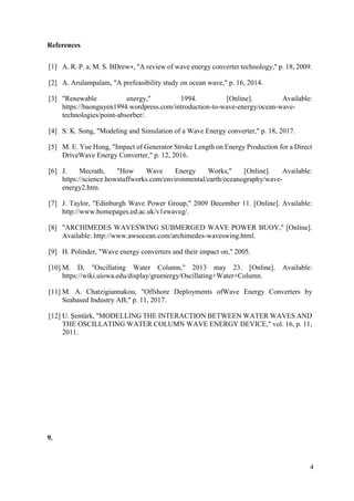 Review of journal articles of wave energy converters and their impact ...