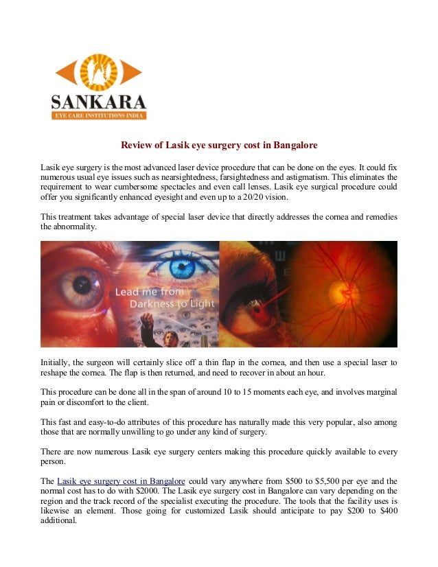 Review of lasik eye surgery cost in bangalore