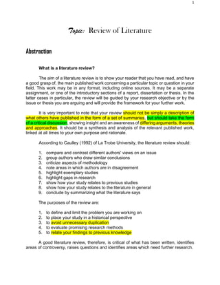Review of literature | PDF
