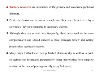 REVIEW OF LITERATURE AND SOURCES OF INFORMATION | PPTX