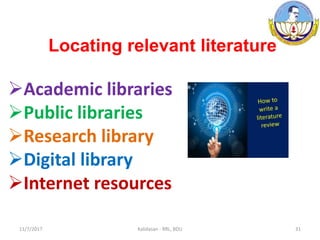 Bdu Library Review of literature and thesis writing | PPTX