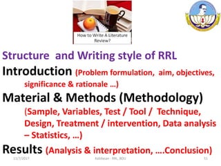 Intro For Rrl Review of literature and thesis writing | PPTX