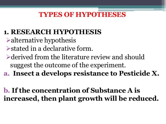 hypothesis from review of literature
