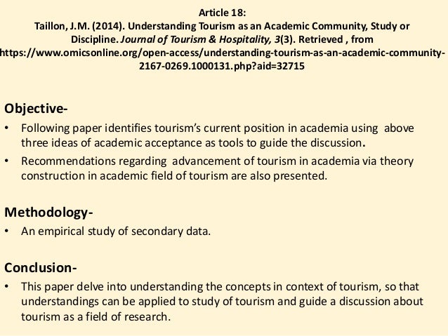 literature review in tourism