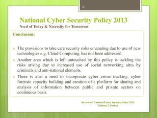 Review of national cyber security policy 2013 by chintan pathak | PPTX