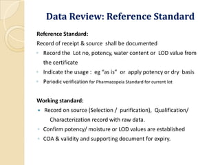 Review of Quality Control Record and Analytical Data by Dr. A. Amsavel ...