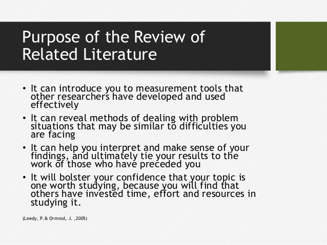the review of related literature is the heart of a study