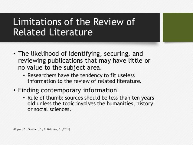 limitations of a literature review