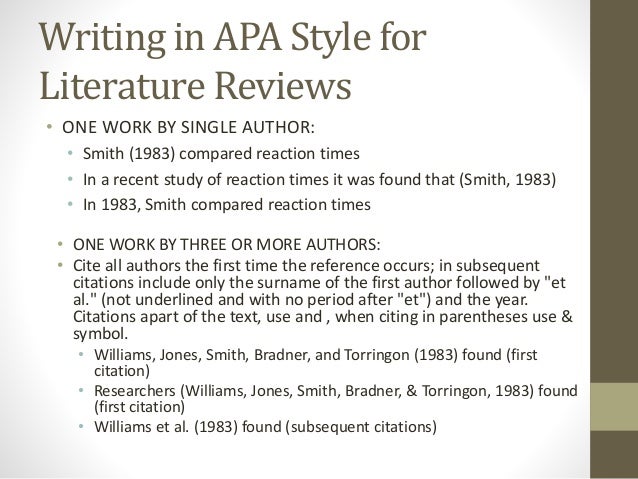 apa style citation literature review