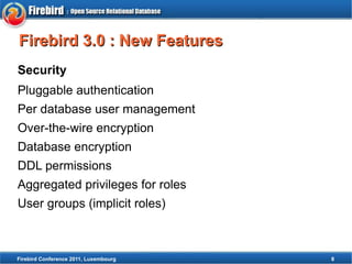 Review of the firebird development in 2011 2012