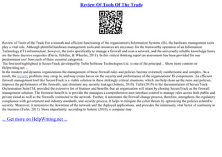 Review Of Tools Of The Trade | PPT