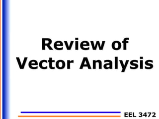 EEL 3472
Review of
Vector Analysis
 
