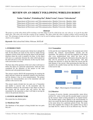 Review on an object following wireless robot | PDF