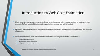 Review on cost estimation technque for web application [part 1] | PPTX