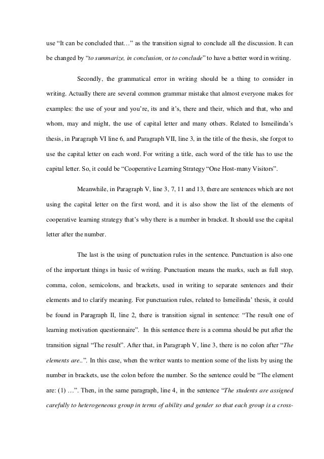 Review on discussion thesis part