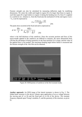 Review on evaluation mechanical properties of materials for mems | PDF
