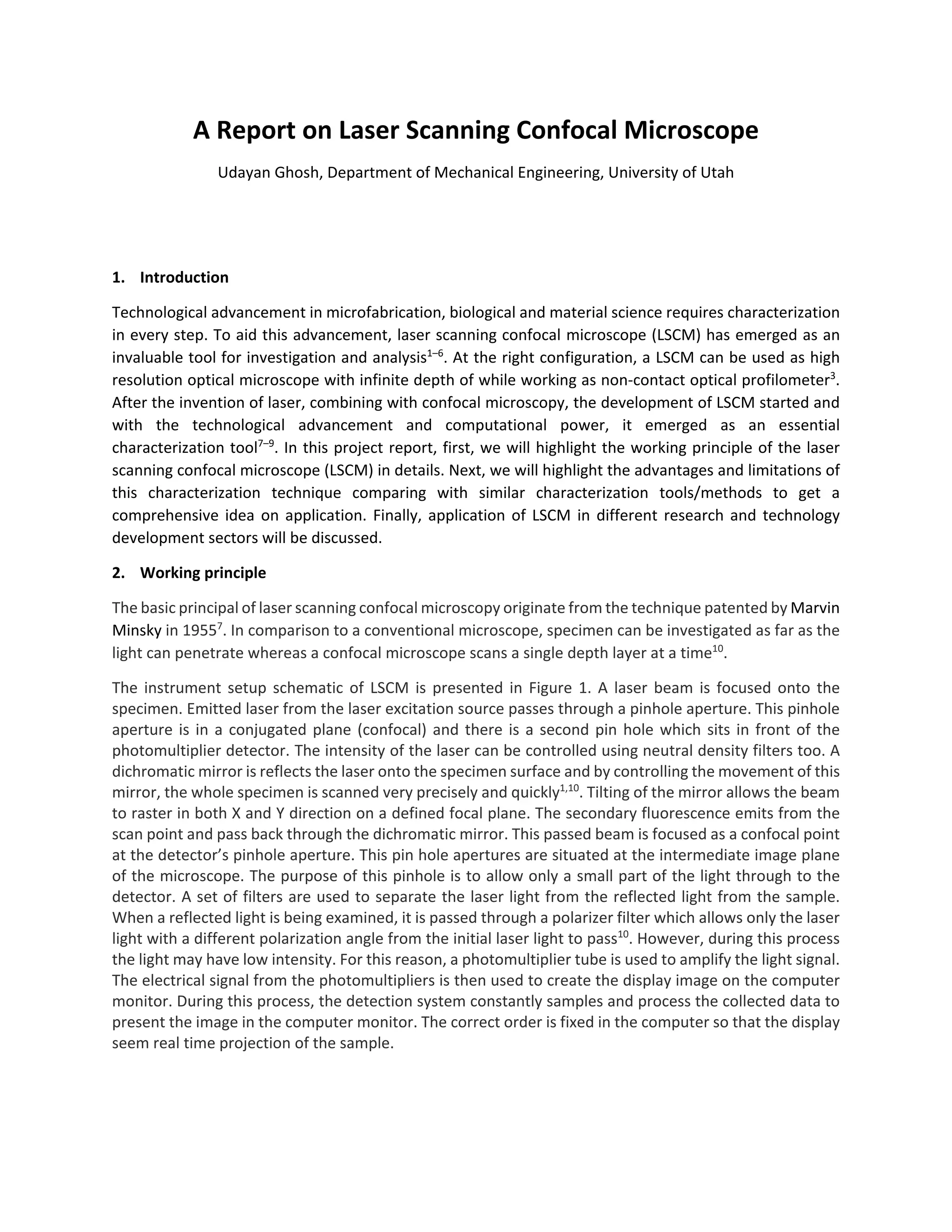 Review on laser scanning confocal microscopy | PDF