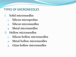 Review on microneedles | PPTX