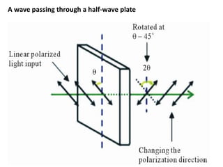 A wave passing through a half-wave plate
 