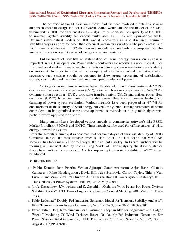 Review on stability analysis of grid connected wind power generating