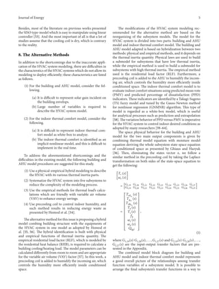 Review on the hvac system modeling types and the shortcomings of their ...