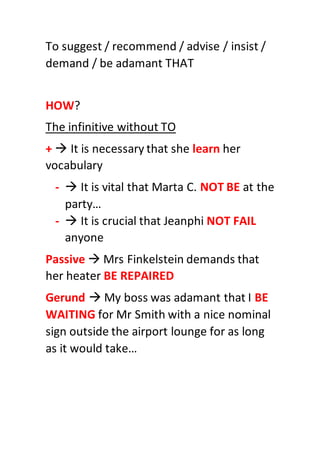 Subjunctive Review Review on the subjunctive | DOCX
