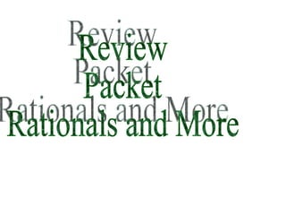 Review Packet Rationals and More 