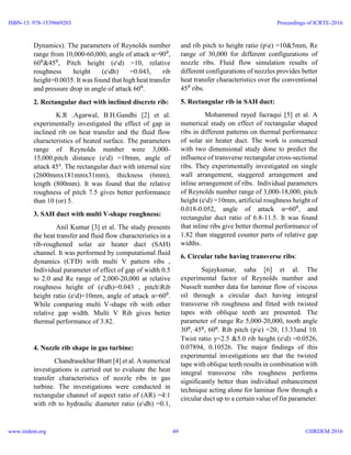 REVIEW PAPER- ON ENHANCEMENT OF HEAT TRANSFER USING RIBS | PDF