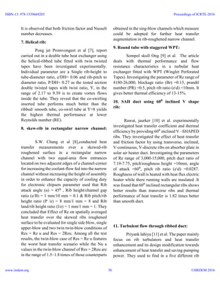 REVIEW PAPER- ON ENHANCEMENT OF HEAT TRANSFER USING RIBS | PDF
