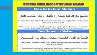 Berdoa sebelum dan Sesudah Makan
 