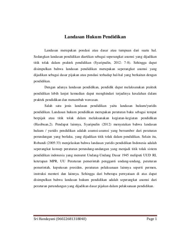 Landasan Hukum Pendidikan