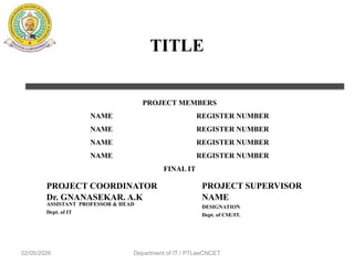 Online voting system for final year project | PPTX