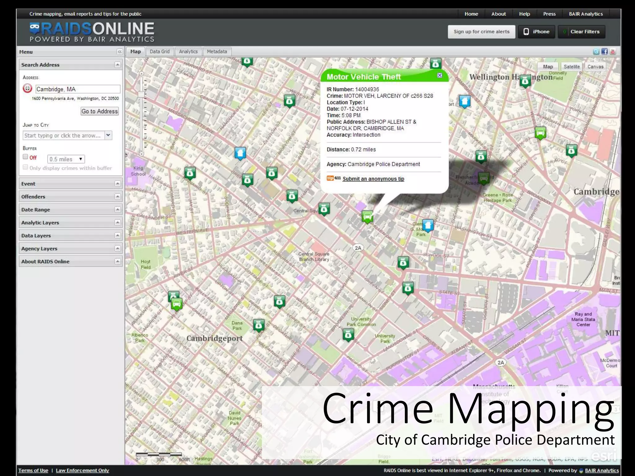 Crime MappingCity of Cambridge Police Department
 