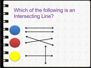 Which of the following is an
Intersecting Line?
 