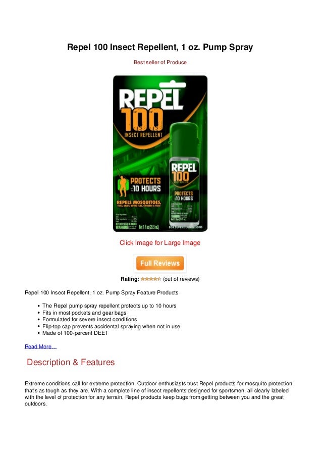 Review repel 100 insect repellent 1 oz. pump spray