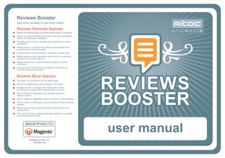 Review Booster
User Manual for Magento
Aitoc
 