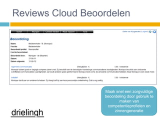 Reviews Cloud Beoordelen




                  Maak snel een zorgvuldige
                  beoordeling door gebruik te
                          maken van
                   competentieprofielen en
                       zinnengeneratie
 