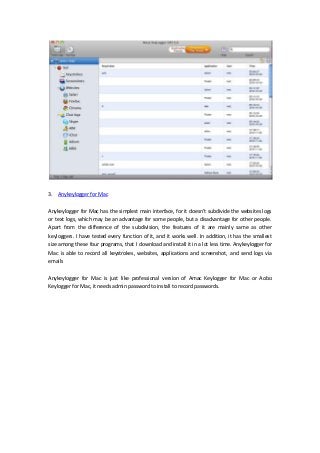 Reviews on top mac keyloggers