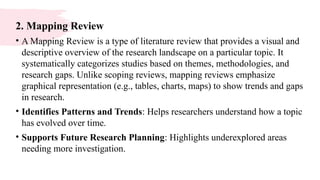 Mapping Review Examples Comprehensive Overview of Various Types of Academic Reviews in Research ...