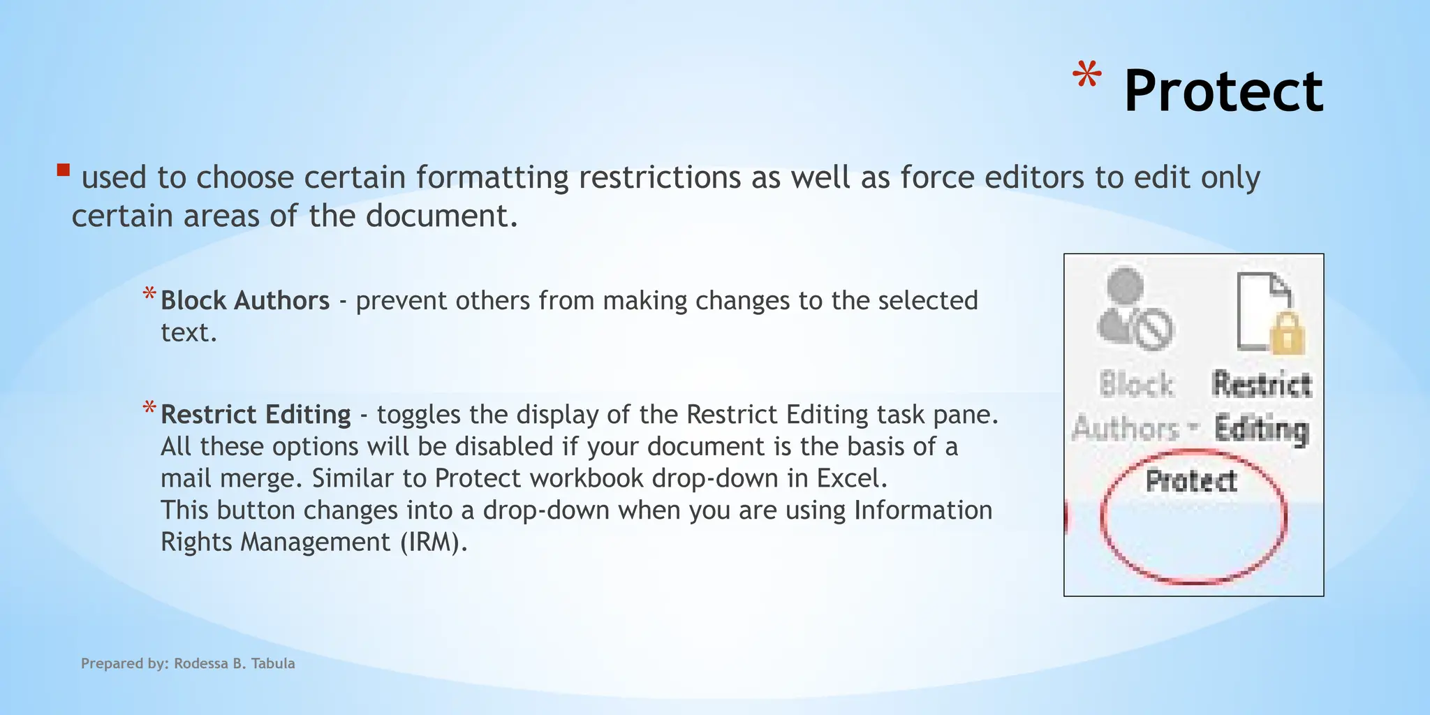 ICF - 8 REVIEW TAB IN MICROSOFT WORD 2016 | PPTX