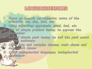 LANGUAGE FEATURES
 