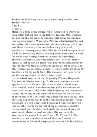 Review the following case scenario and complete the tasksStuden.docx ...