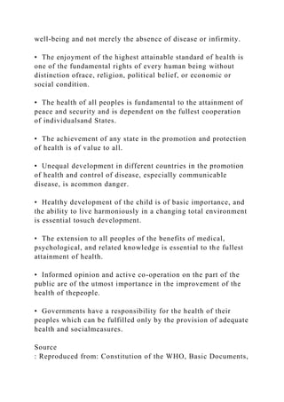 Review the World Health Organization’s (WHO) definition of healt.docx