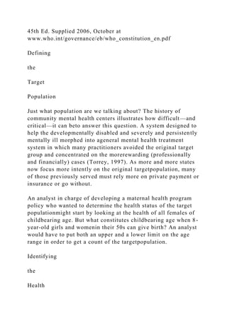Review the World Health Organization’s (WHO) definition of healt.docx