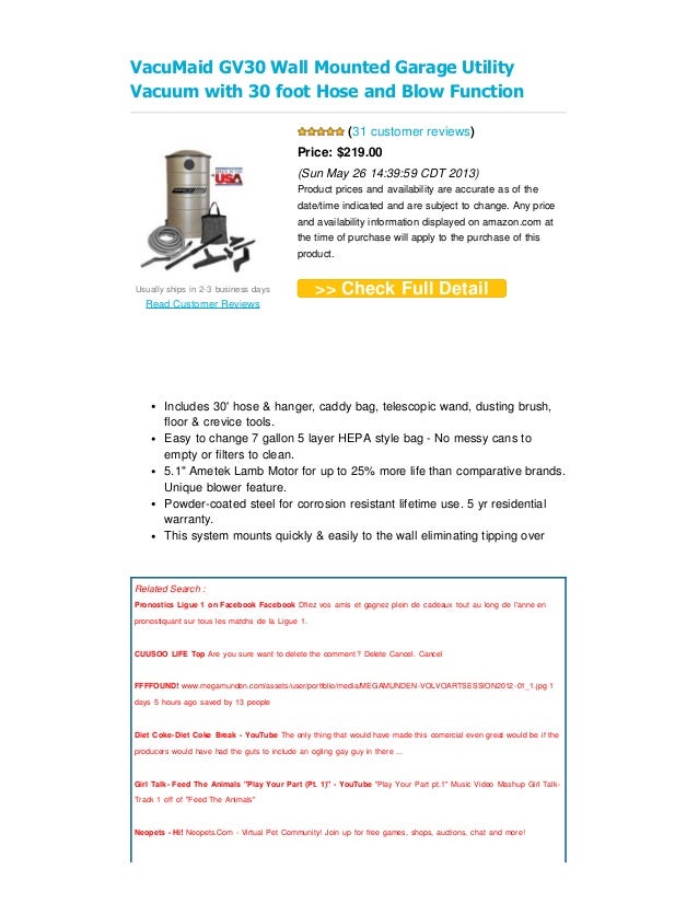 Review Vacu Maid Gv30 Wall Mounted Garage Utility Vacuum With 30 Foot